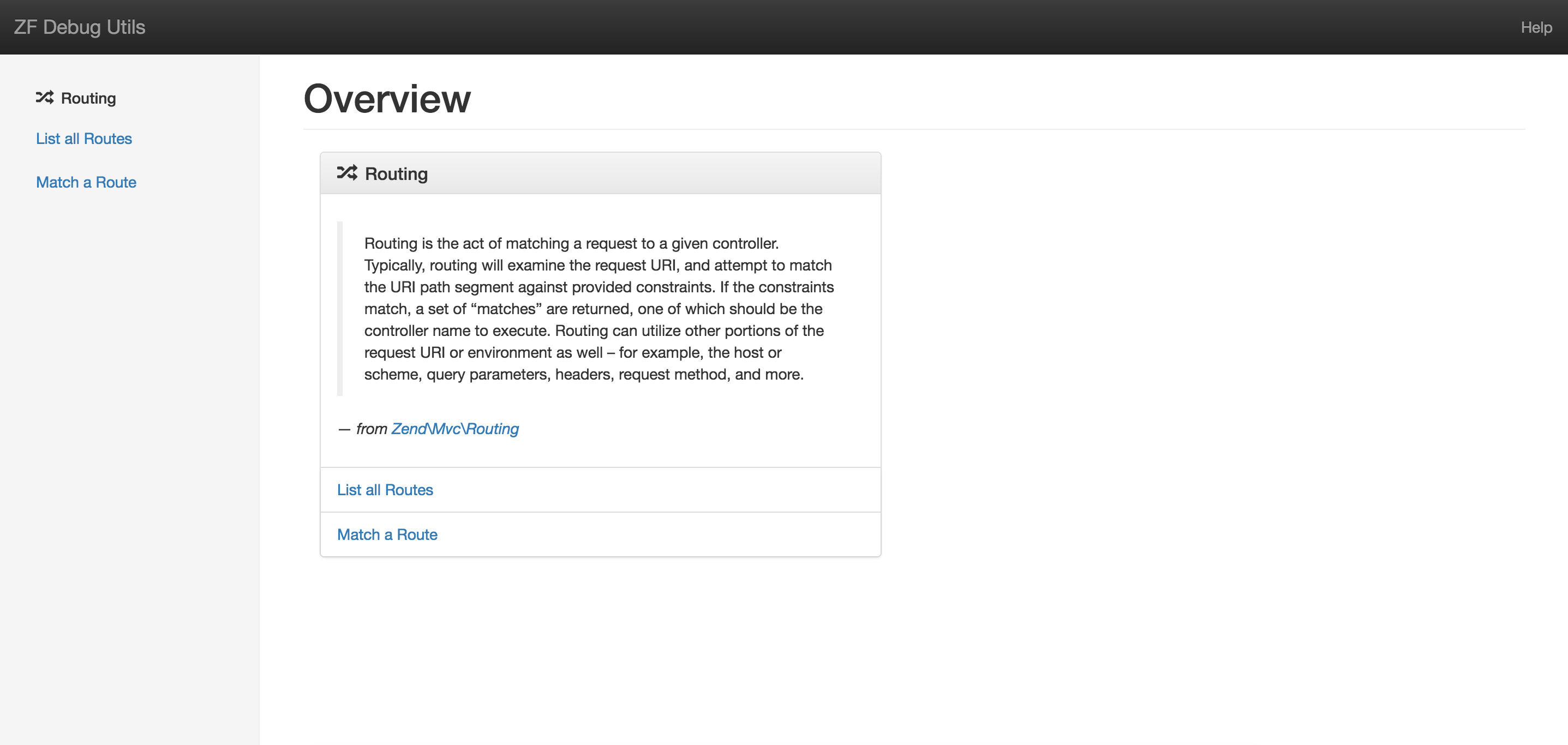 Debugging Zend Framework routes with ZF Debug Utils